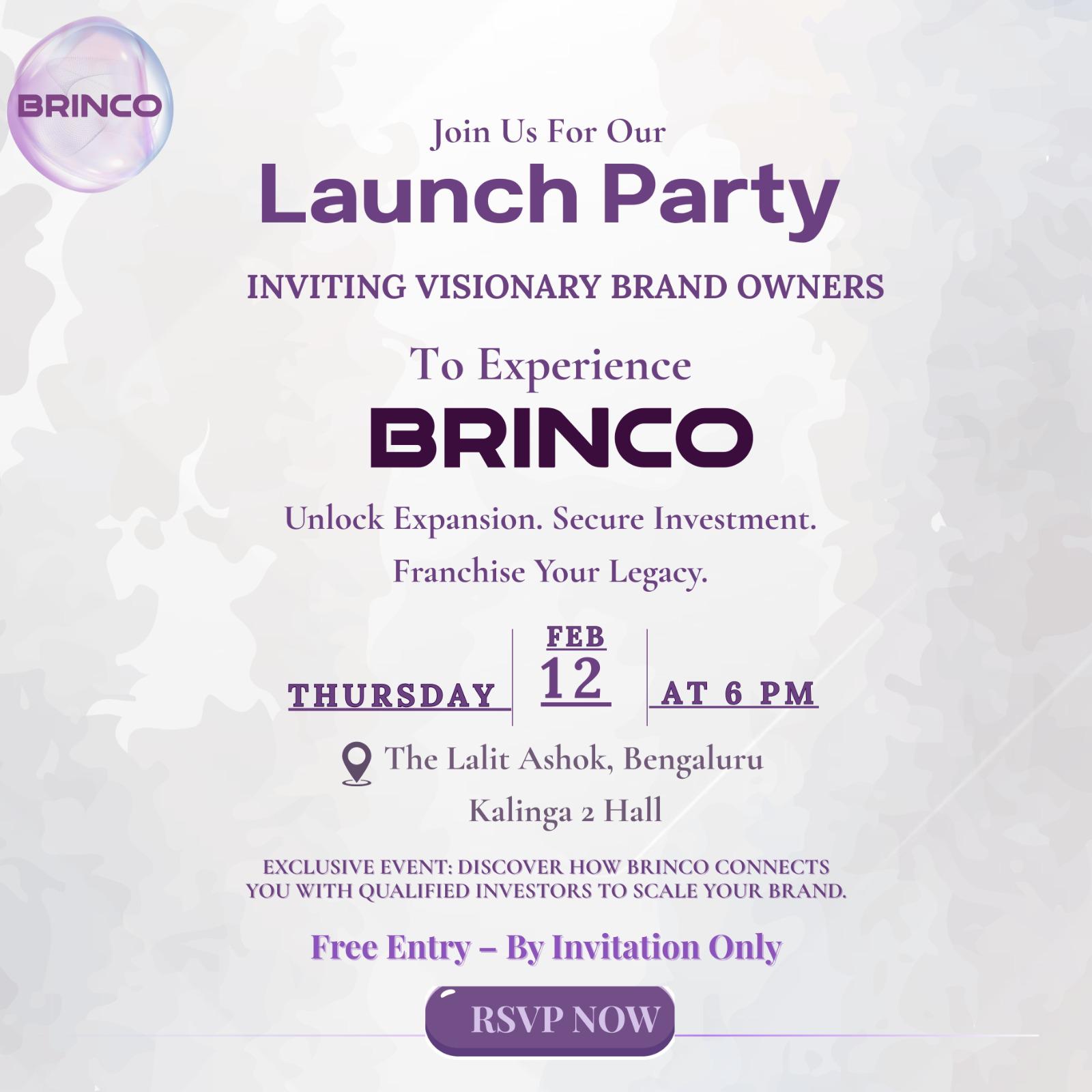 BRINCO Launch Party – Join us for an exclusive event